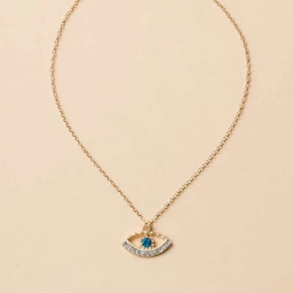 Green Evil Eye Rhinestone Pendant Necklace Lucky Protection Charm Pendant - Picture 6 of 9